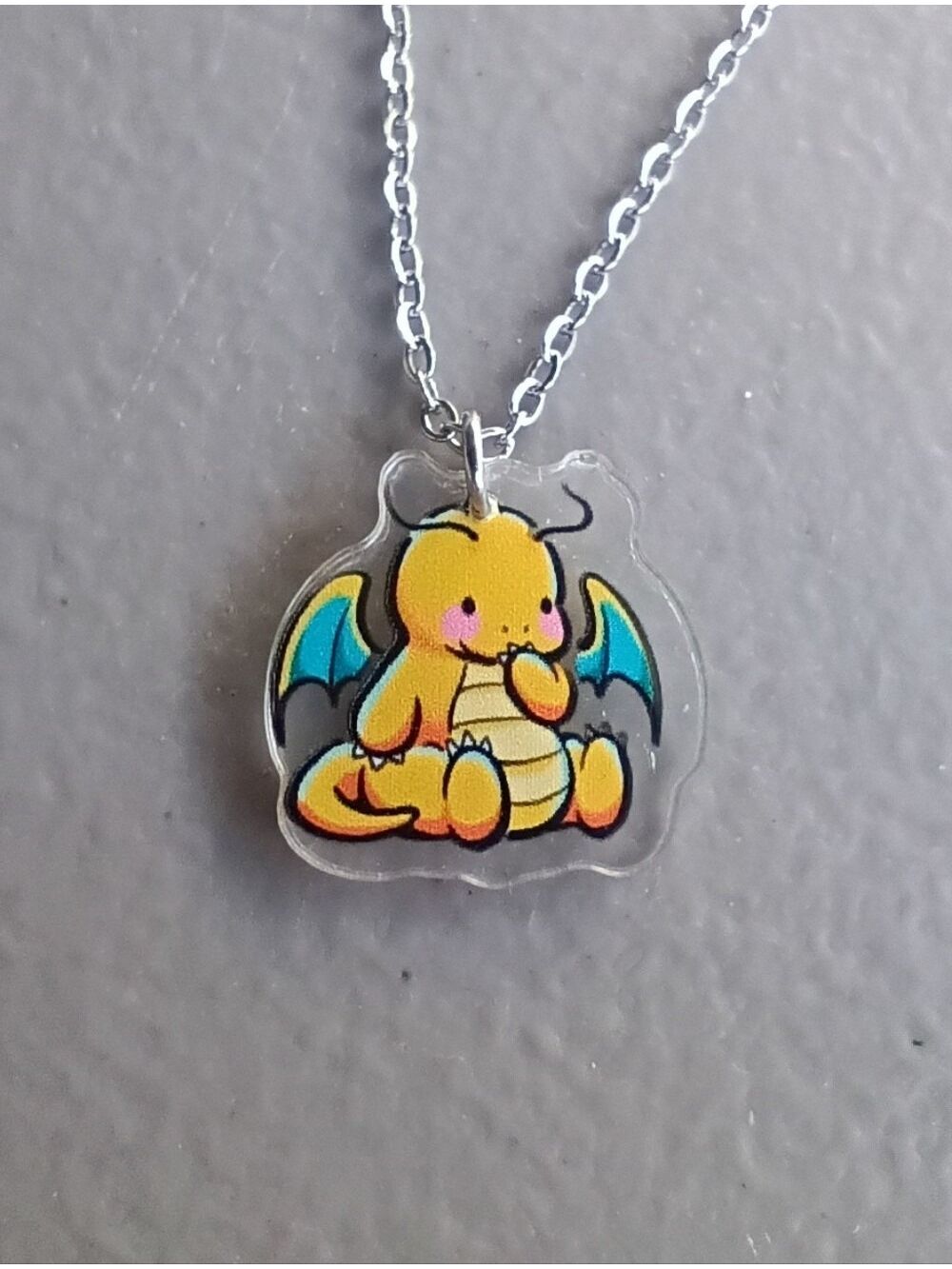 Pokemon Dragonite Acrylic Stainless Steel Necklace